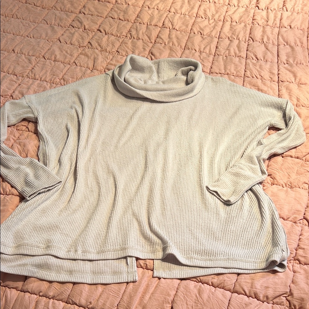 Free People soft and cozy split back turtleneck sweater